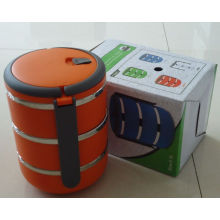 3 Schichten Kunststoff Lunchbox mit Griff / Lebensmittelbehälter